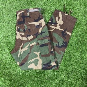 USGI BDU Pants Mens Medium Short Woodland Camo Ripstop Cargo Military Trousers